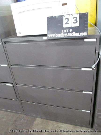 MERIDIAN 42" X 20" X 50" GRAY 4-DRAWER STEEL LOCKING FILE - UNLOCKED, NO KEY