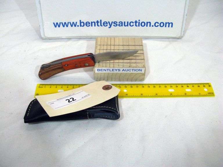 FOLDING KNIFE 7" W/ SHEATH - MULTICOLORED HANDLE