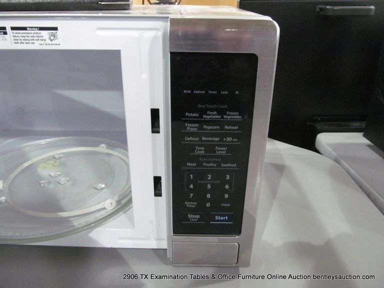 SHARP CAROUSEL STAINLESS STEEL MICROWAVE, MODEL: SMC1132CS (MISSING RUBBER FOOT)