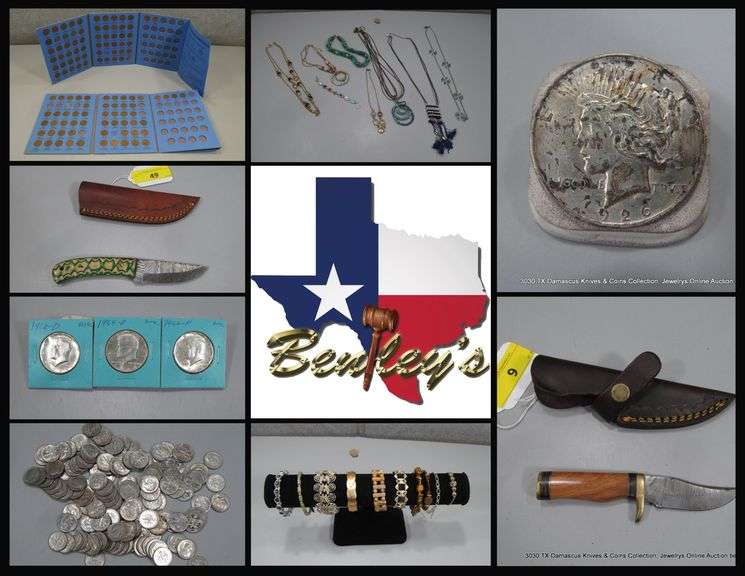 3030-TX Damascus Knives, Coins & Jewelry Online Auction