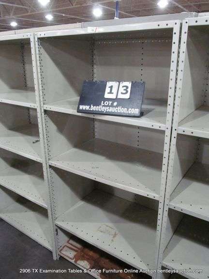 REPUBLIC 36" X 24" X 73" TAN PAINTED UPRIGHT STEEL COMMERCIAL SHELVING - 5 PANELS - SIGNIFICANT RUST