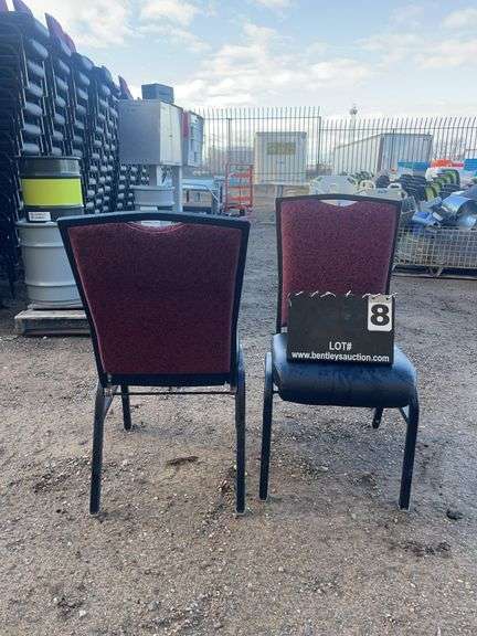 BERTOLINI METAL FRAME STACKABLE BANQUET CHAIRS - RED (24X MONEY)