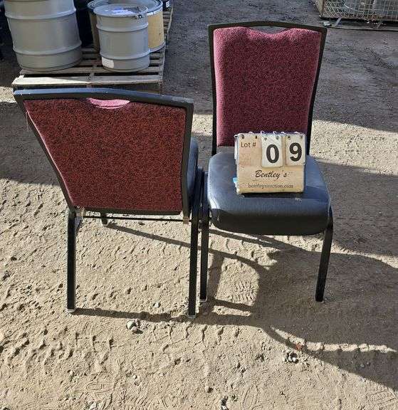 BERTOLINI METAL FRAME STACKABLE BANQUET CHAIRS - RED (24X MONEY)