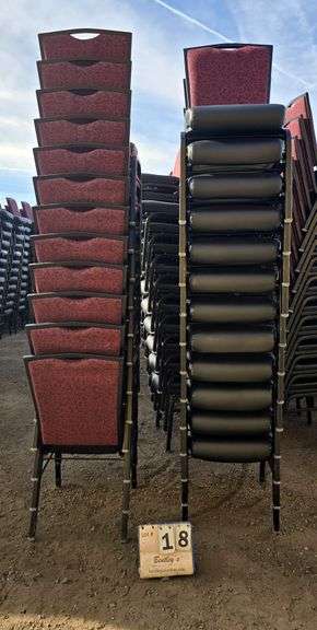 BERTOLINI METAL FRAME STACKABLE BANQUET CHAIRS - RED (24X MONEY)
