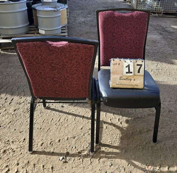BERTOLINI METAL FRAME STACKABLE BANQUET CHAIRS - RED (24X MONEY)
