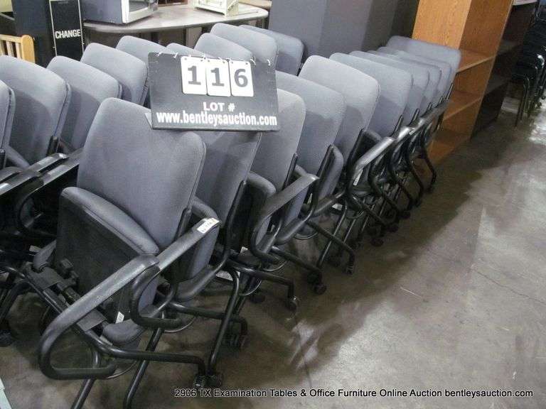 HON CUSHIONED ROLLING OFFICE CHAIRS W/ FOLD-UP SEAT - GRAY (10X MONEY)