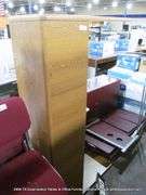 LIGHT STAIN WOOD LAMINANT OFFICE HUTCH EXTENSION W/ 2 CABINETS, 68" X 15" X 37"