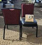 BERTOLINI METAL FRAME STACKABLE BANQUET CHAIRS - RED (24X MONEY)