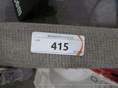 BLUE CUSHIONED VINTAGE WOODEN OFFICE ROLLING CHAIR