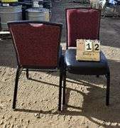 BERTOLINI METAL FRAME STACKABLE BANQUET CHAIRS - RED (24X MONEY)