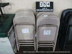 14 - TAN METAL FOLDING CHAIRS, 14 X MONEY