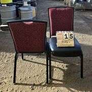 BERTOLINI METAL FRAME STACKABLE BANQUET CHAIRS - RED (24X MONEY)