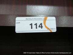 DARK STAINED WOOD LAMINANT 6-LEVEL ADJUSTABLE OFFICE SHELF, 3' X 1' X 7'