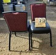 BERTOLINI METAL FRAME STACKABLE BANQUET CHAIRS - RED (24X MONEY)