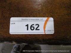 DARK STAINED WALNUT END TABLE W. METAL JOINT BRACINGS, 20" X 26" X 25"