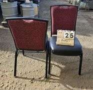 BERTOLINI METAL FRAME STACKABLE BANQUET CHAIRS - RED (24X MONEY)