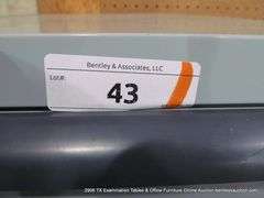 BLUE-GRAY 15" X 18" X 52" 4-DRAWER METAL FILE CABINET W/ MISC FILES AND OFFICE ITEMS