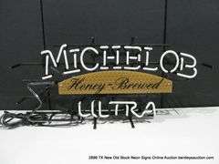 MICHELOB ULTRA HONEY BREWED PLATE, 15" X 30"