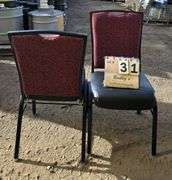 BERTOLINI METAL FRAME STACKABLE BANQUET CHAIRS - RED (24X MONEY)