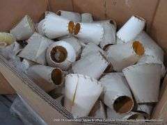 Lot 7: 7 GAYLORDS OF IRONWORKS WALL MOUNT LIGHT FIXTURES & CREAM SOUTHWEST DESIGN SHADES