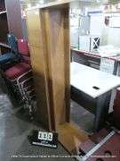 LIGHT STAIN WOOD LAMINANT OFFICE HUTCH EXTENSION W/ 2 CABINETS, 68" X 15" X 37"