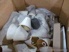 Lot 7: 7 GAYLORDS OF IRONWORKS WALL MOUNT LIGHT FIXTURES & CREAM SOUTHWEST DESIGN SHADES