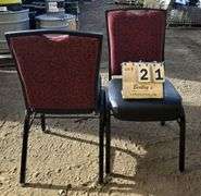 BERTOLINI METAL FRAME STACKABLE BANQUET CHAIRS - RED (24X MONEY)