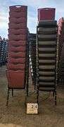 BERTOLINI METAL FRAME STACKABLE BANQUET CHAIRS - RED (24X MONEY)