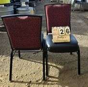 BERTOLINI METAL FRAME STACKABLE BANQUET CHAIRS - RED (24X MONEY)