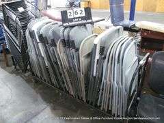 LOT: FOLDING CHAIR CART W/ 25+ CHAIRS