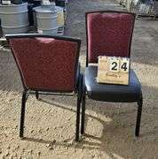 BERTOLINI METAL FRAME STACKABLE BANQUET CHAIRS - RED (24X MONEY)