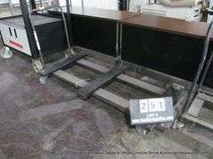 FOLDING TABLE CART, WOODEN, (BROKEN CASTERS)