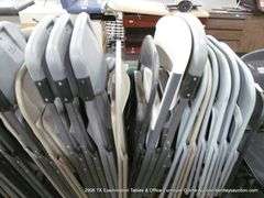 LOT: FOLDING CHAIR CART W/ 25+ CHAIRS