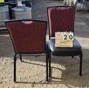 BERTOLINI METAL FRAME STACKABLE BANQUET CHAIRS - RED (24X MONEY)