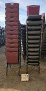BERTOLINI METAL FRAME STACKABLE BANQUET CHAIRS - RED (24X MONEY)