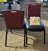 BERTOLINI METAL FRAME STACKABLE BANQUET CHAIRS - RED (24X MONEY)