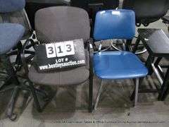 LOT 2: GREY & BLUE UPHOLSTERED SIDE CHAIRS