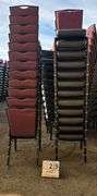 BERTOLINI METAL FRAME STACKABLE BANQUET CHAIRS - RED (24X MONEY)