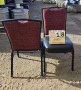 BERTOLINI METAL FRAME STACKABLE BANQUET CHAIRS - RED (24X MONEY)