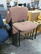 6 - ROLLING CHAIRS W/ PATTERNED UPHOLSTERY, 6 X MONEY