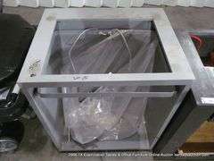 GRAY MOBILE WORK STATION 28-1/2" X 20" X 31-1/2, LIGHT GRAY UTILITY CART 37" X 21-1/2" X 34" (2X MON