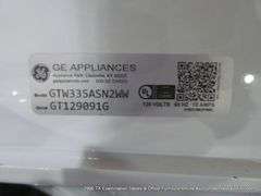 GE TOP-LOADING WASHING MACHINE - WHITE MODEL: GTW335ASN2WW, S/N: GT129091G