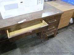 INDIANA WOODEN DESK, 4 DRAWER, 60" X 30" X 30"