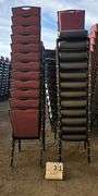 BERTOLINI METAL FRAME STACKABLE BANQUET CHAIRS - RED (24X MONEY)
