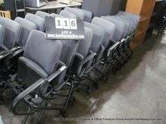 HON CUSHIONED ROLLING OFFICE CHAIRS W/ FOLD-UP SEAT - GRAY (10X MONEY)