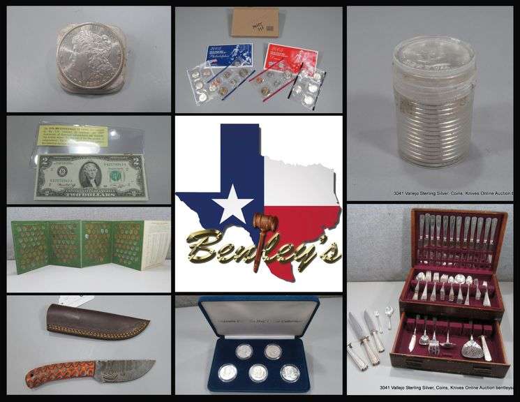 3041-TX Vallejo Sterling Silver, Coins, Knives Online Auction
