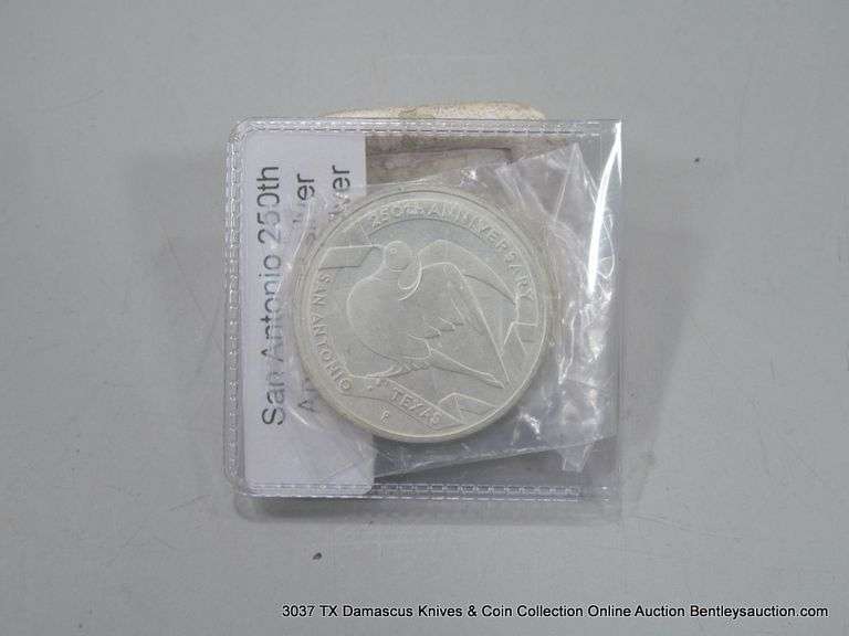 .925 STERLING SILVER 250TH ANNIVERSARY SAN ANTONIO COMMEMORATIVE COIN ...