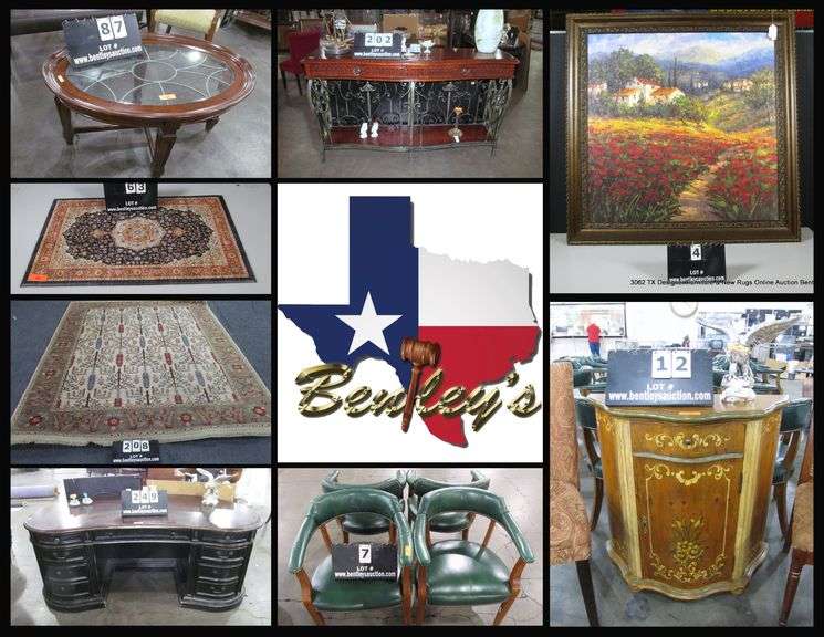 3062-TX Designer Furniture & New Area Rugs Online Auction