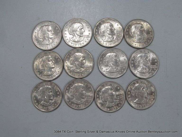 (12) MIXED SUSAN B ANTHONY $1.00 COINS - ALL 1979 - Bentley ...
