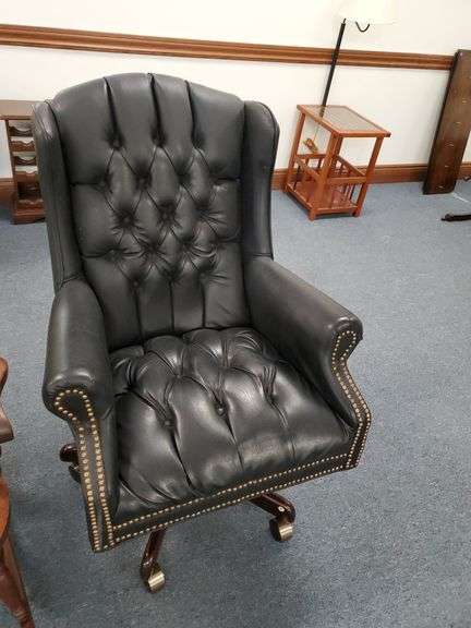 Black leather? Swivel office chair!